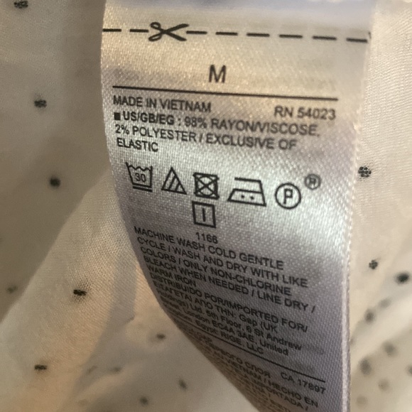 ❤️🔥5/20$ GAP💫 Women’s White/Black Swiss Polka Dot Ruffle V-Neck Blouse - Picture 10 of 11